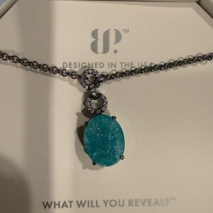 Bomb Party Blue Topaz Ice Crystal Necklace